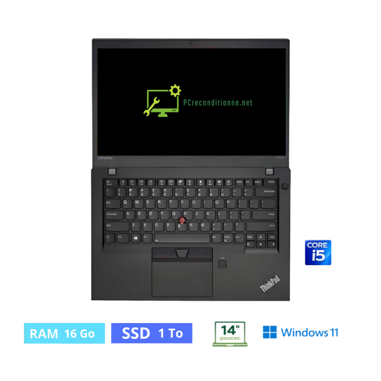 LENOVO T470s I5  - RAM 16 Go - SSD 1 To  - WINDOWS 11 - N°02270007- GRADE B