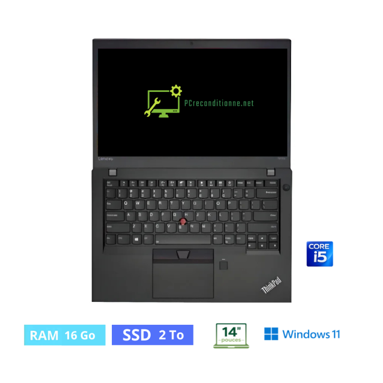 LENOVO T470s I5  - RAM 16 Go - SSD 2 To  - WINDOWS 11 - N°02270008- GRADE B