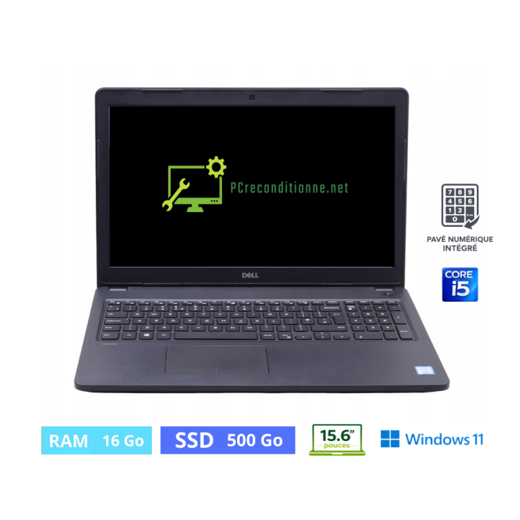 DELL  3580 I5-7200 - RAM 16 Go - SSD 500 Go  - WINDOWS 11 - N°03030006- GRADE B