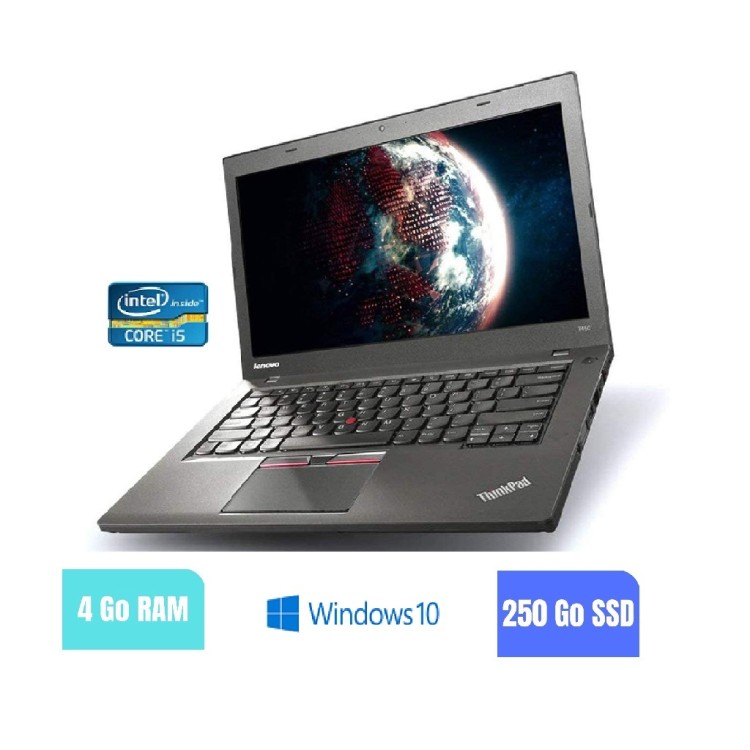 LENOVO T450 - 4 Go RAM - 250 SSD - Windows 10 - N°180235