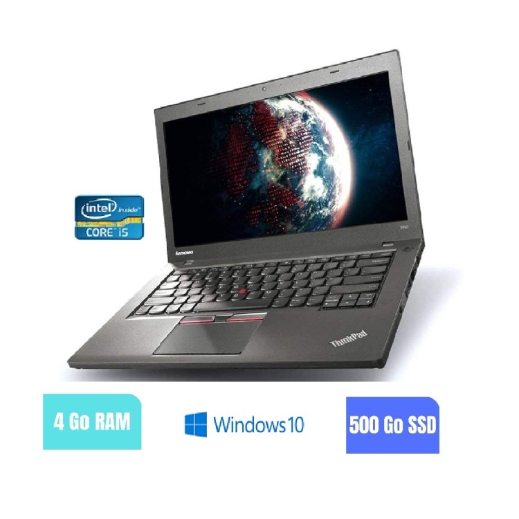 LENOVO T450 - 4 Go RAM - 500 SSD - Windows 10 - N°180236