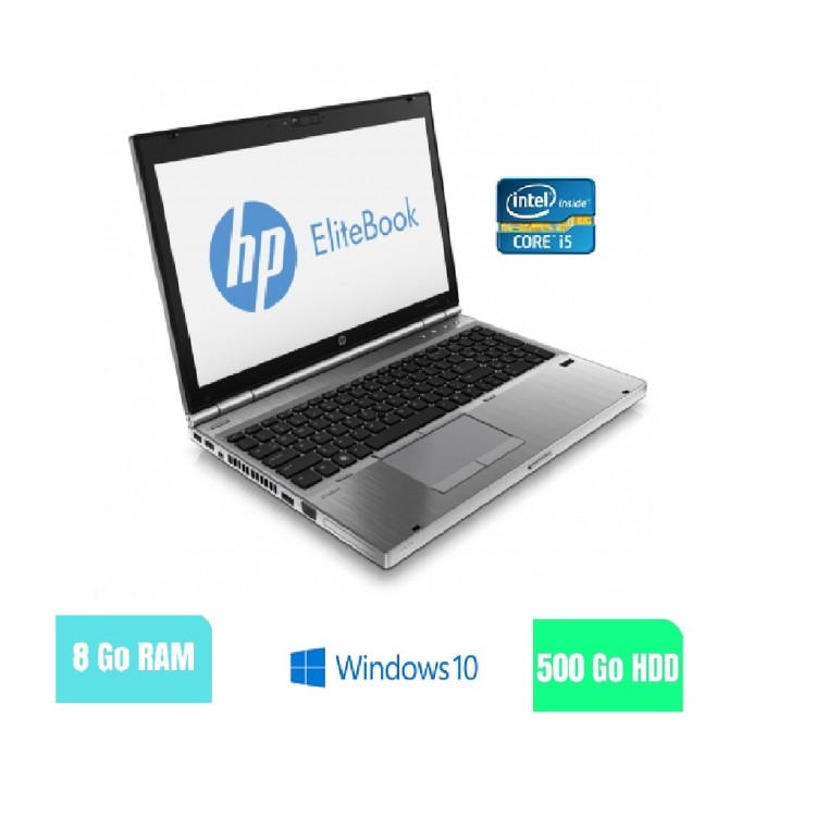 HP 8570P - 8 Go RAM - 500 HDD - Windows 10 - N°180285