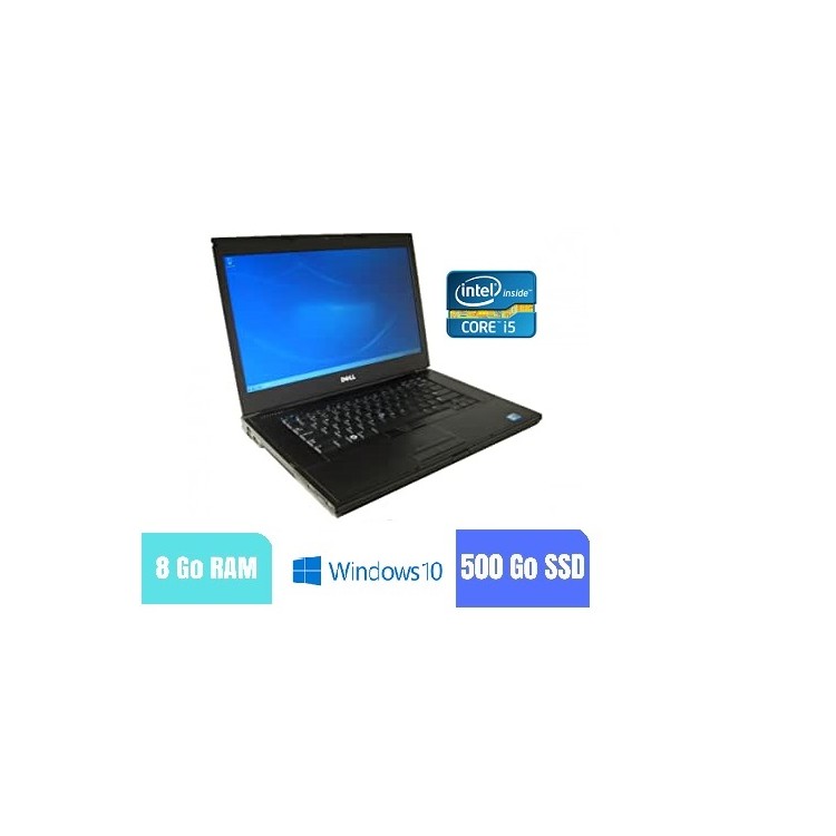 DELL E6510 - 8 Go RAM - 500 SSD - Windows 10 - N°210242