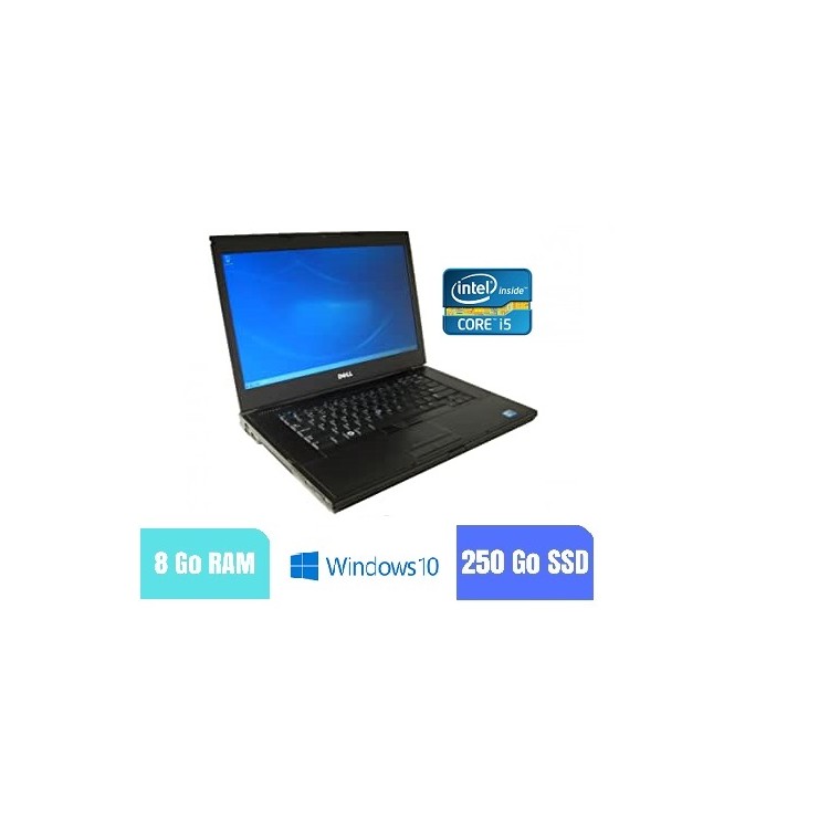 DELL E6510 - 8 Go RAM - 250 SSD - Windows 10 - N°210243