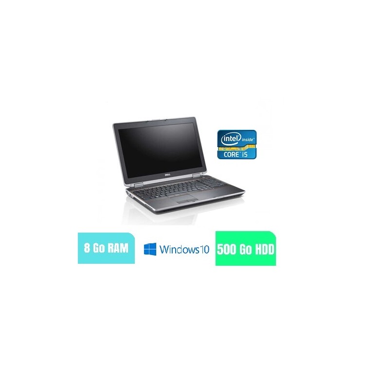 DELL E6520 - 8 Go RAM - 500 HDD - Windows 10 - N°210263