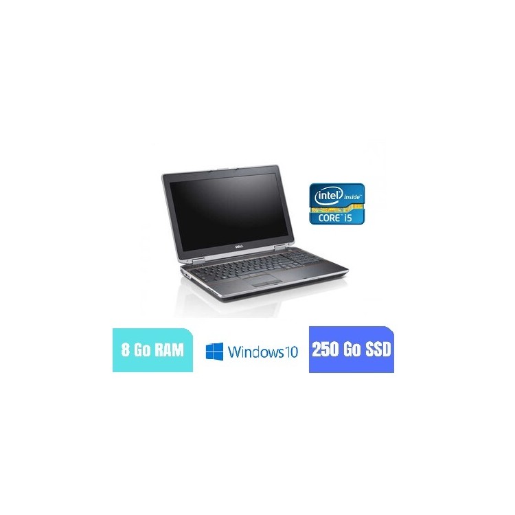 DELL E6520 - 8 Go RAM - 250 SSD - Windows 10 - N°210267