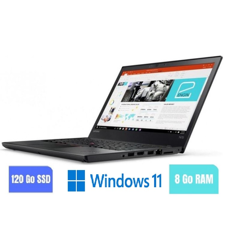 LENOVO T470 - 8 Go RAM - 120 SSD - Windows 11 - N°120514