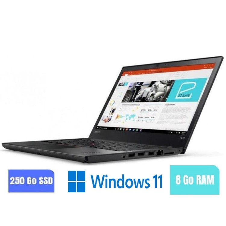 LENOVO T470 - 8 Go RAM - 250 SSD - Windows 11 - N°120515