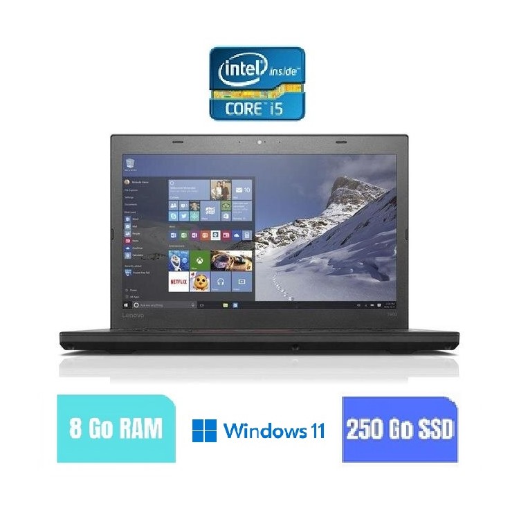 LENOVO T460 - 8 Go RAM - 250 SSD - Windows 11 - N°120518