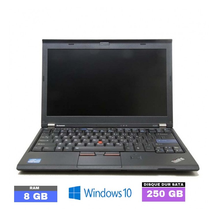 LENOVO X220 - 8 Go RAM - HDD 250 GO - Windows 10 64 bits - N°130512