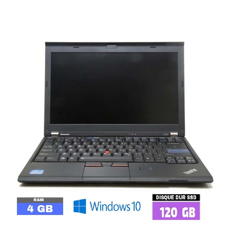 LENOVO X220 - 4 Go RAM - SSD 120 GO - Windows 10 64 bits - N°130514