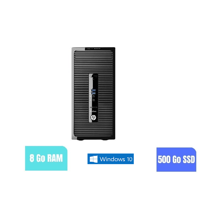 UC HP PRODESK 400 G2 MT PENTIUM - SSD 500 -  RAM 8 GO - WINDOWS  10 - N°200912