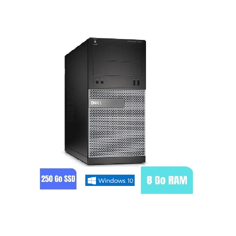 UC DELL OPTIPLEX 3020 Tour Windows 10 - Ram 8 Go - SSD 250 GO - Core I5 4ème géné - N° 220905