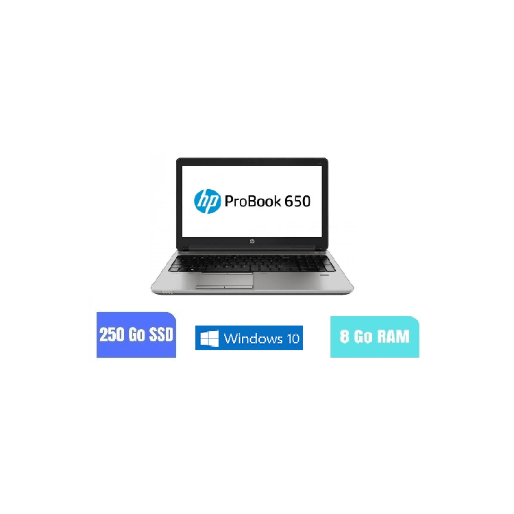 HP PROBOOK 650 G1 - Windows 10 - SSD 250 GO - Core I3 -Ram 8 Go - SANS WEBCAM -N°300911