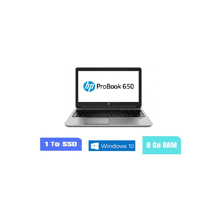 HP PROBOOK 650 G1 - Windows 10 - SSD 1 TO - Core I3 -Ram 8 Go - SANS WEBCAM -N°300913