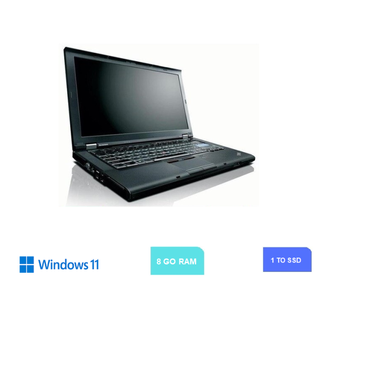LENOVO T410 - core I5 - 8 Go RAM - 1 TO SSD - Windows 11 - N°151222