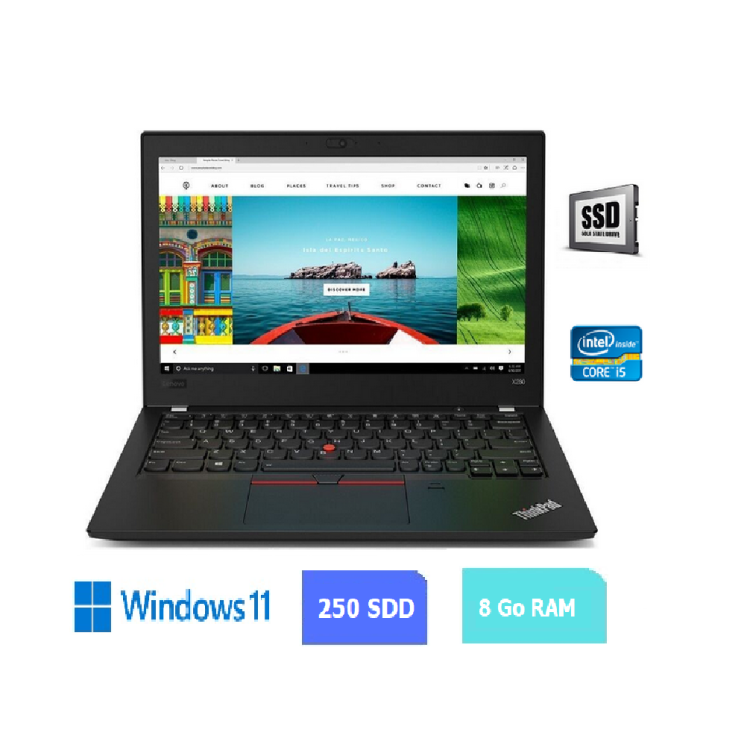 LENOVO X280 - 8 Go RAM - SSD 250 GO - Windows 11 - 090601