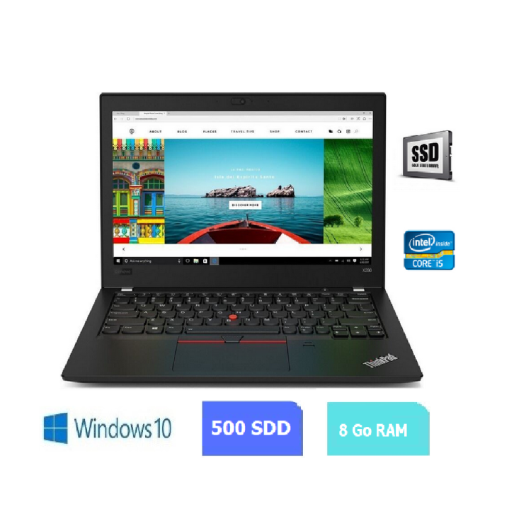 LENOVO X280 - 8 Go RAM - SSD 500 Go - Windows 10 - 090605