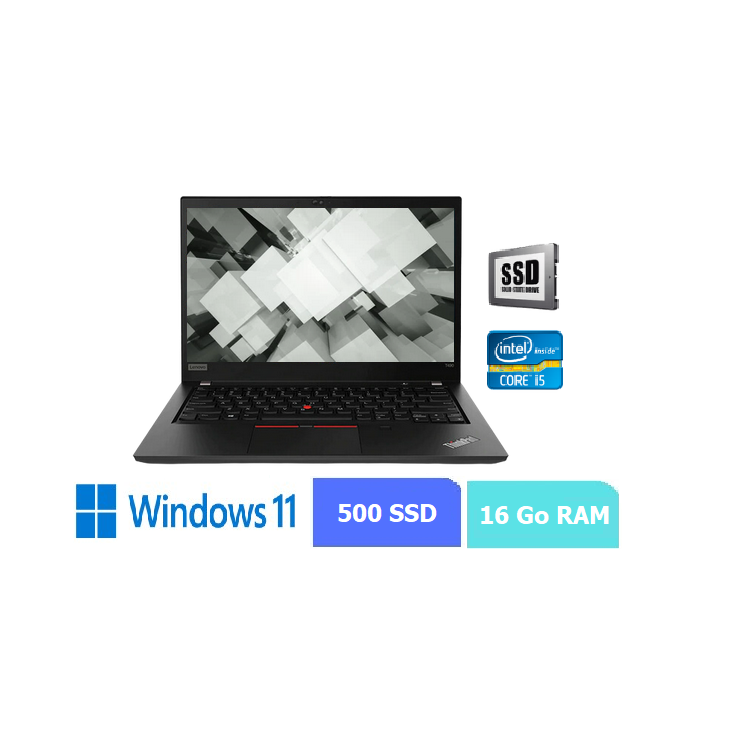 LENOVO T450 - I5 - 16 Go RAM - SSD 500 Go - Windows 11  N°130609