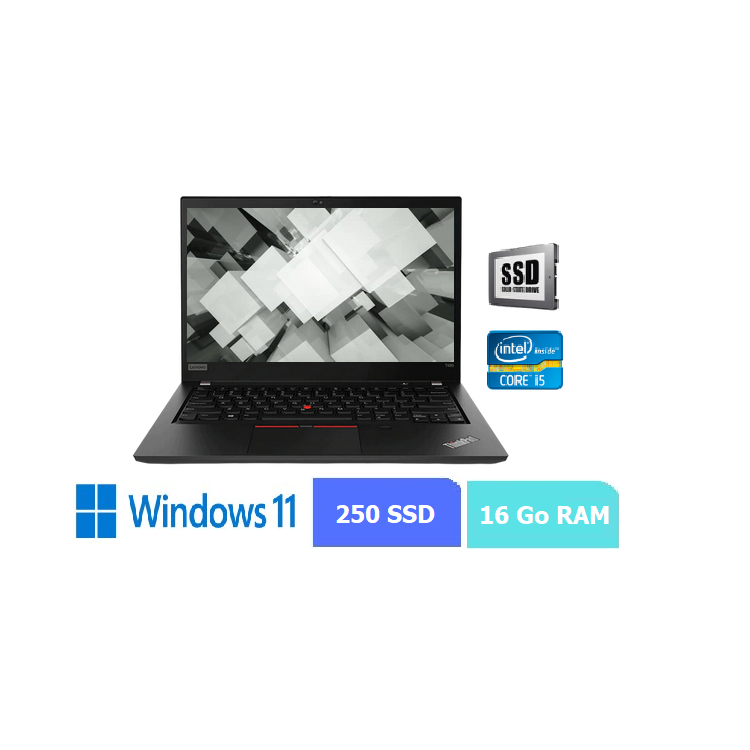 LENOVO T460 - I5 - 16 Go RAM - SSD 250 Go - Windows 11  N°130612