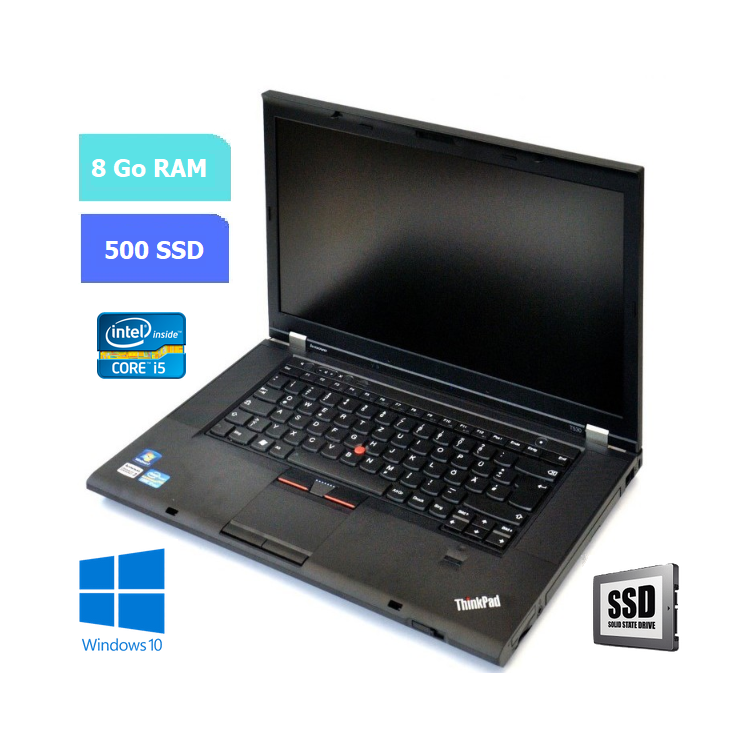 LENOVO T530 - RAM 8 Go - SSD 500 Go - WINDOWS 10 - N°200601