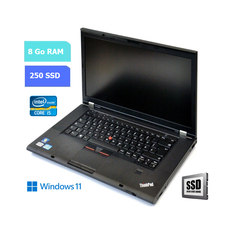 LENOVO T530 - RAM 8 Go - SSD 250 Go - WINDOWS 11 - N°200603