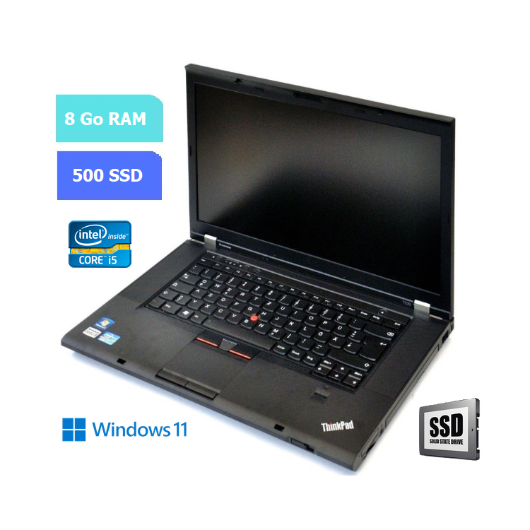 LENOVO T530 - RAM 8 Go - SSD 500 Go - WINDOWS 11 - N°200605