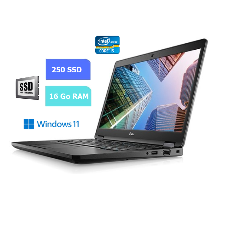 DELL E5490 - 16 Go RAM - SSD 250 Go - Windows 11 - N°220604