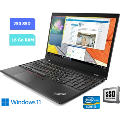 LENOVO T580 - RAM 16 Go - SSD 250 Go - WINDOWS 11 - N°220629