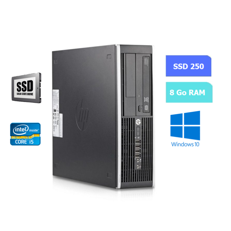 UC DE BUREAU HP 8200 ELITE I5 - RAM 8 GO - SSD 250 Go - WINDOWS 10 - N°280610