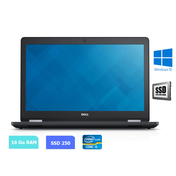 DELL E5570 - 16 Go RAM - SSD 250 Go - Windows 10 - N°030713
