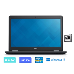 DELL E5570 - 16 Go RAM - SSD 250 Go - Windows 11 - N°030714