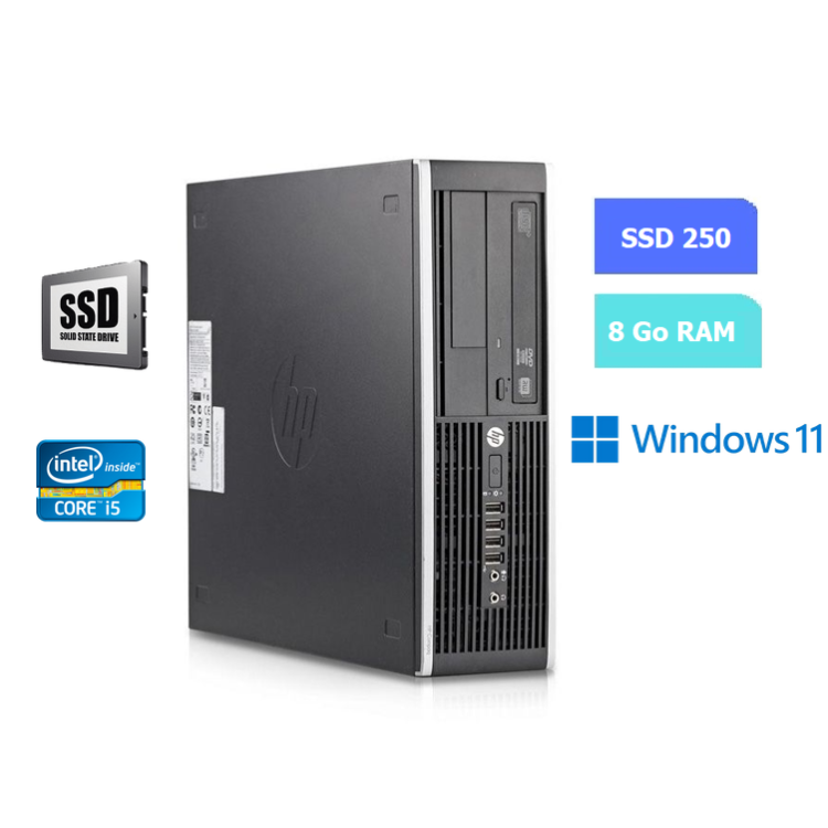 UC DE BUREAU HP 8200 ELITE I5 - RAM 8 GO - SSD 250 Go - WINDOWS 11 - N°290617