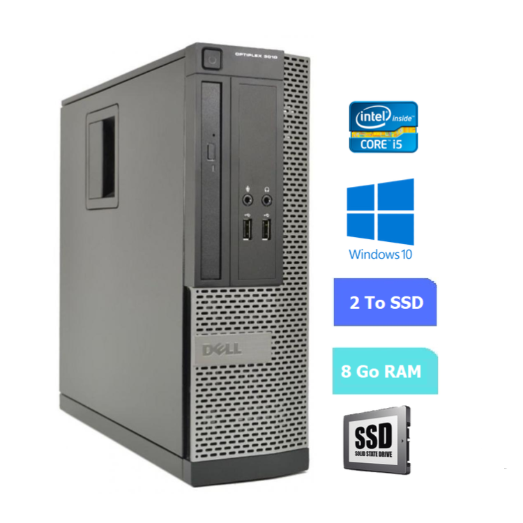 UC DE BUREAU DELL 3010 SFF core i5 - RAM 8 GO - SSD 2 To - WINDOWS 10 - N°060723