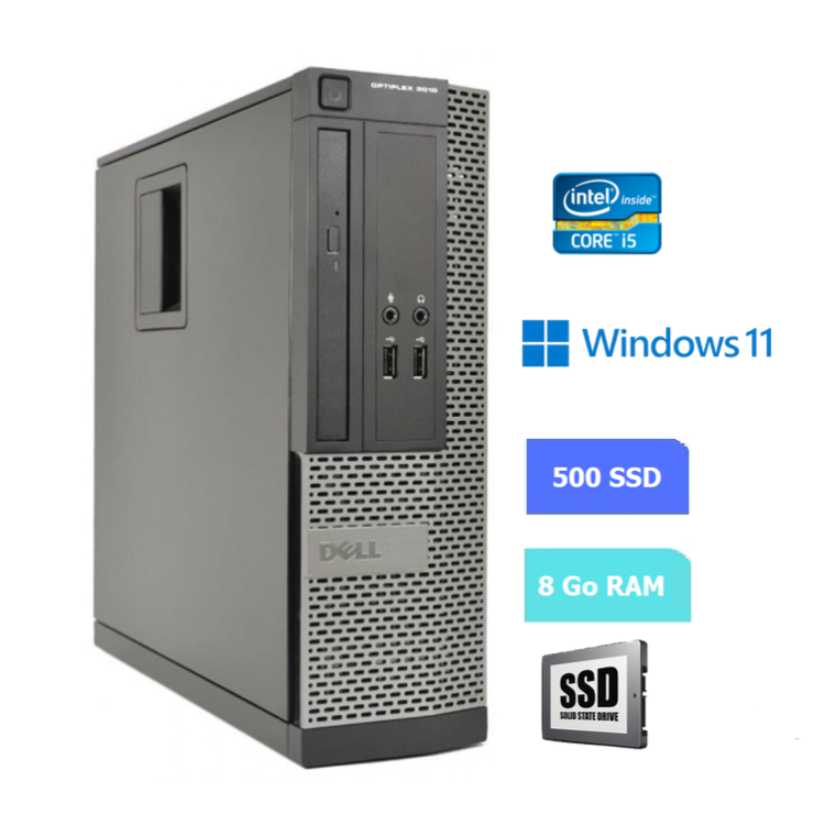 UC DE BUREAU DELL 3010 SFF core i5 - RAM 8 GO - SSD 500 Go - WINDOWS 11 - N°060726