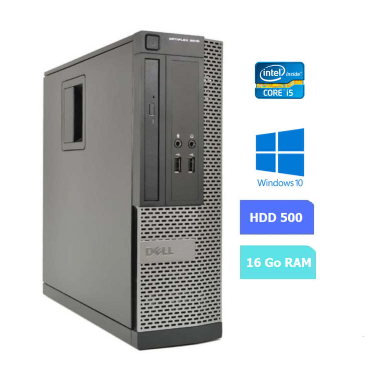 UC DE BUREAU DELL 3010 SFF core i5 - RAM 16 GO - HDD 500 Go - WINDOWS 10 - N°060736