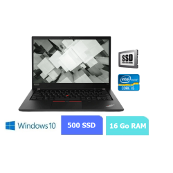 LENOVO t490 - RAM 16 Go - SSD 500 - WINDOWS 10 - N°060738