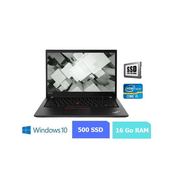 LENOVO t490 - RAM 16 Go - SSD 500 - WINDOWS 10 - N°060738