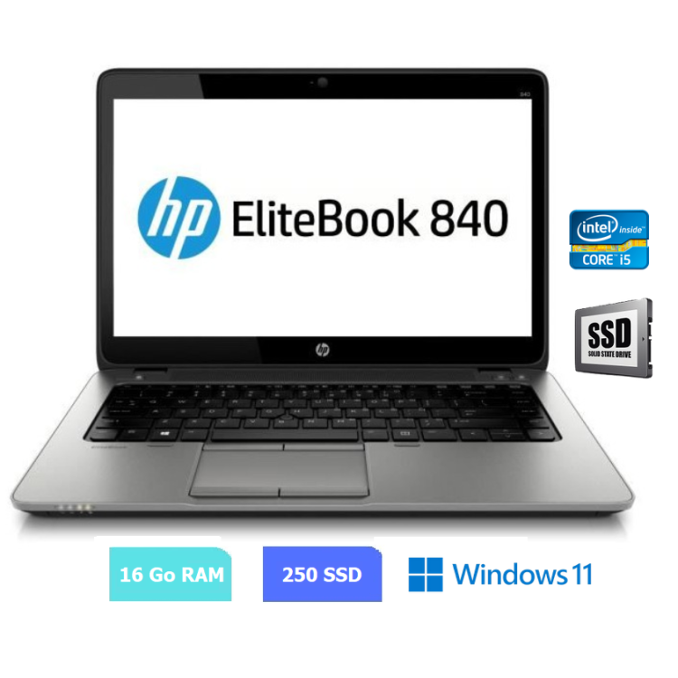 HP 840 G3 - Core I5 - Windows 11 - SSD 250 Go - Ram 16 Go - N°070714