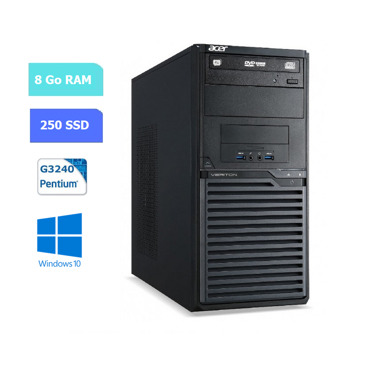 UC DE BUREAU tour ACER VERITON M2631 pentium G3240 - RAM 8 GO - SSD 250 Go - WINDOWS 10 - N°120703