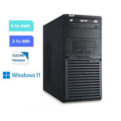 UC DE BUREAU tour ACER VERITON M2631 pentium G3240 - RAM 8 GO - SSD 2 To - WINDOWS 11 - N°120710