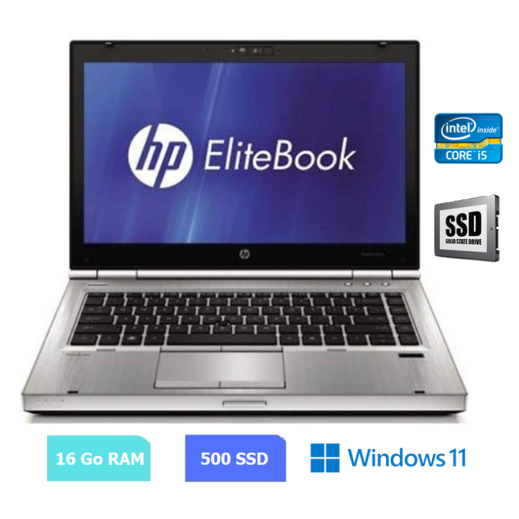 HP 8470P - Core i5 - 16 Go RAM - 500 Go SSD - Windows 11 - N°130725