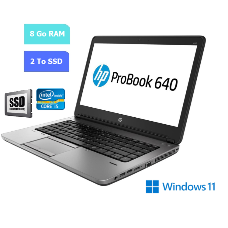 HP 640 G3 - 8 Go RAM - 2 To SSD - Windows 11 - N°180705