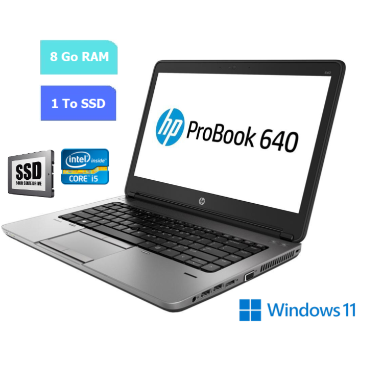 HP 640 G3 - 8 Go RAM - 1 To SSD - Windows 11 - N°180706