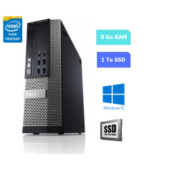 UC DE BUREAU DELL 790 SFF Intel Pentium - RAM 8 GO - SSD 1 To - WINDOWS 10 - N°190704