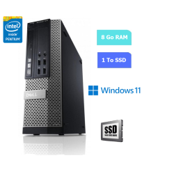 UC DE BUREAU DELL 790 SFF Intel Pentium - RAM 8 GO - SSD 1 To - WINDOWS 11 - N°190707