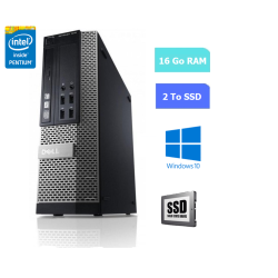 UC DE BUREAU DELL 790 SFF Intel Pentium - RAM 16 GO - SSD 2 To - WINDOWS 10 - N°190716