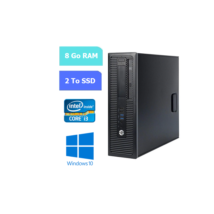 UC HP PRODESK 400 G1 DT Intel Core - SSD 2 TO -  RAM 8 GO - WINDOWS 10 - N°240705