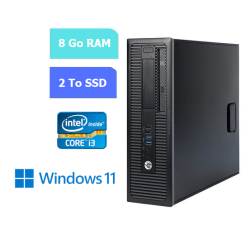 UC HP PRODESK 400 G1 DT Intel Core - SSD 2 TO -  RAM 8 GO - WINDOWS 11 - N°240706