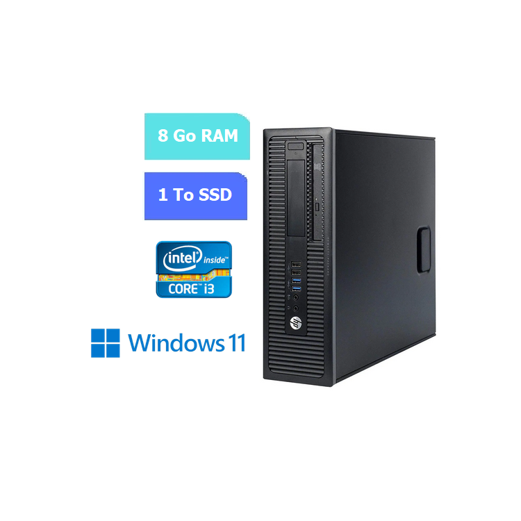 UC HP PRODESK 400 G1 DT Intel Core - SSD 1 TO -  RAM 8 GO - WINDOWS 11 - N°240707
